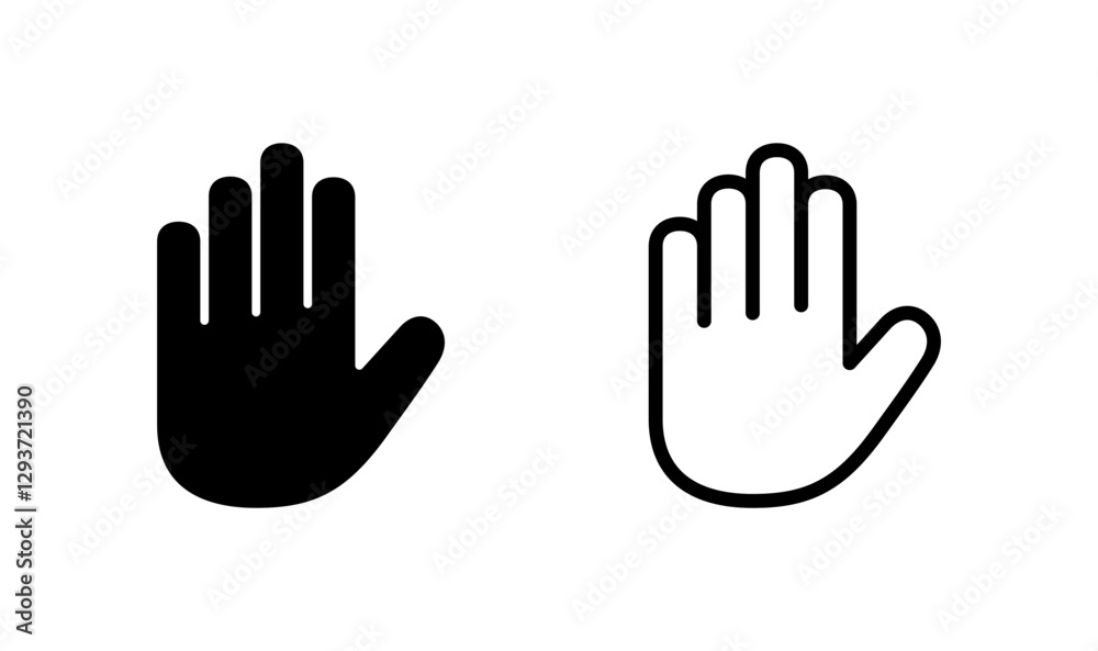 Hand icon logo design. hand sign and symbol. palm Hand icon logo design. hand sign and symbol. palm