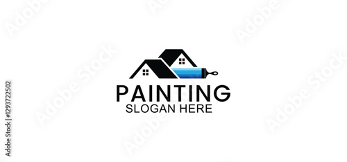 painting service logo design, repair color icon, house and building painting service vector template on white background