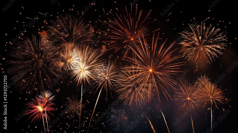 Spectacular fireworks display lighting up the night sky Spectacular fireworks display lighting up the night sky