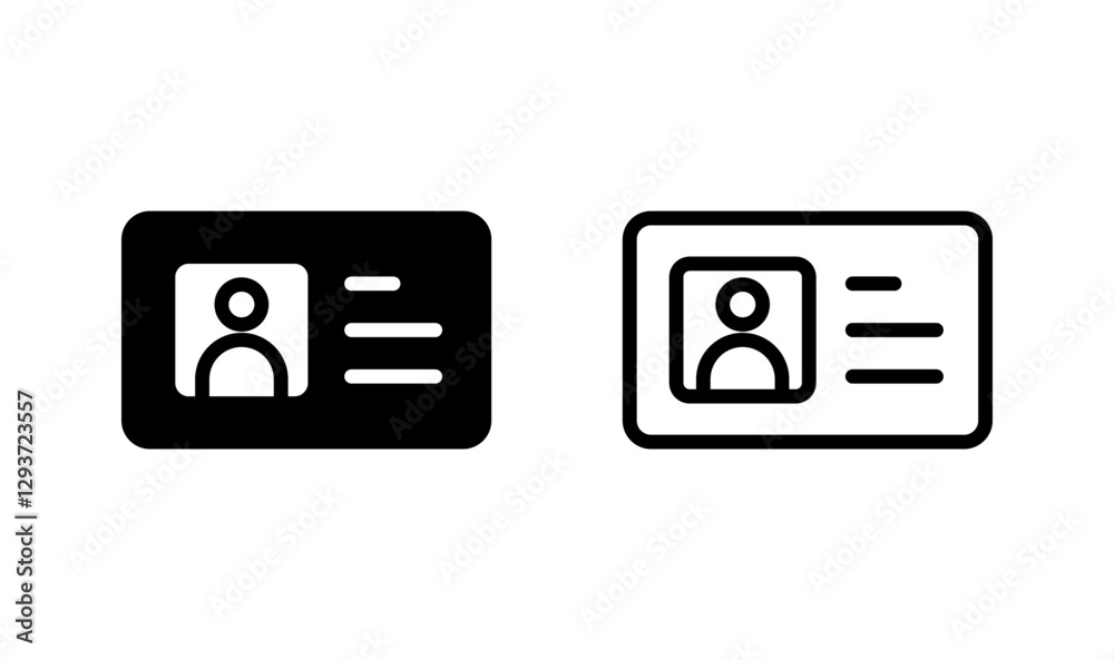 License icon logo design. ID card icon. driver license, staff identification card License icon logo design. ID card icon. driver license, staff identification card