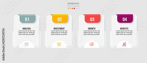 Infographic template business concept with step.
