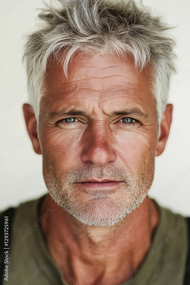 Mature Man with Graying Hair and Beard - Portrait Photography Mature Man with Graying Hair and Beard - Portrait Photography
