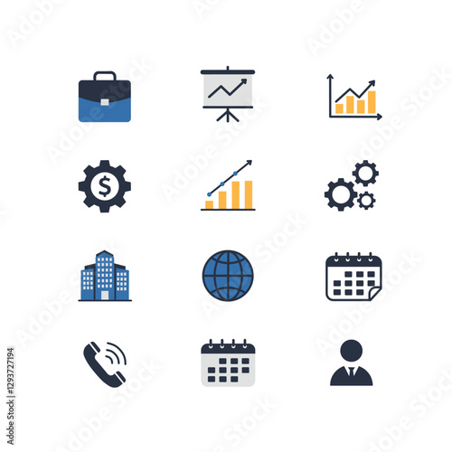 Simple design of bussiness icon set