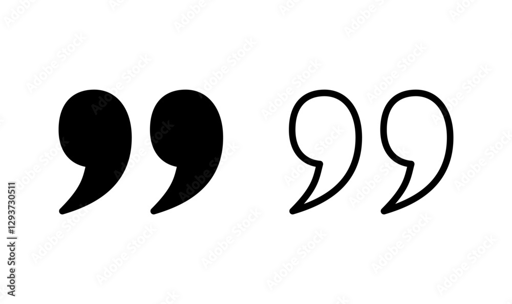 Quote icon logo design. Quotation mark sign and symbol