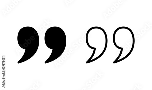 Quote icon logo design. Quotation mark sign and symbol