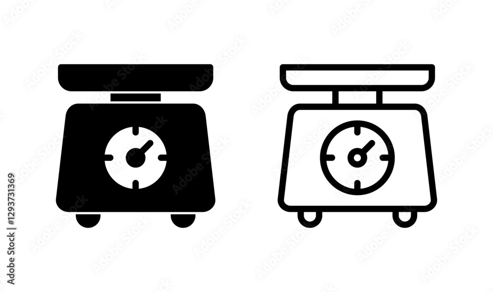 Scales icon logo design. Weight scale sign and symbol