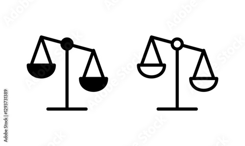 Scales icon logo design. Law scale icon. Justice sign and symbol