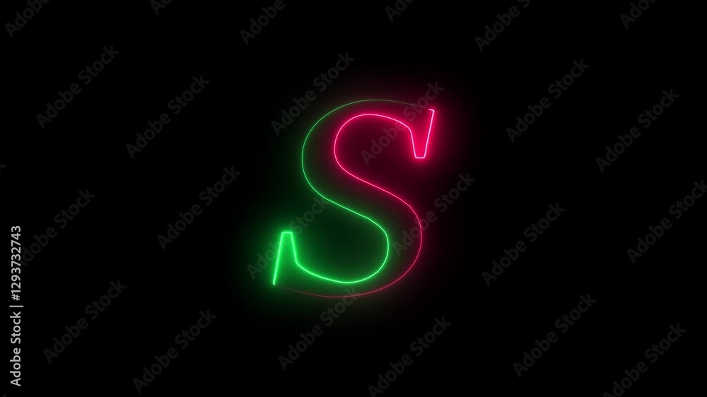 abstract glowing neon light Educational concept with neon letter S. Neon text icon animation. Glowing neon alphabet S icon. Animated neon letter S. abstract glowing neon light Educational concept with neon letter S. Neon text icon animation. Glowing neon alphabet S icon. Animated neon letter S.