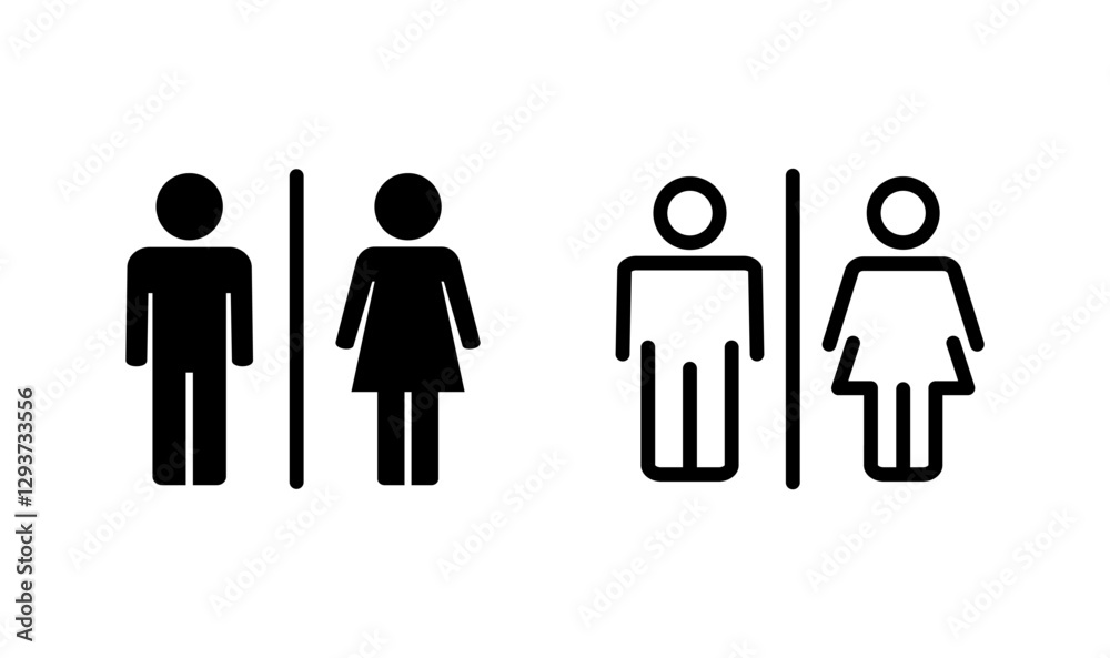 Toilet icon logo design. Girls and boys restrooms sign and symbol. bathroom sign. wc, lavatory Toilet icon logo design. Girls and boys restrooms sign and symbol. bathroom sign. wc, lavatory
