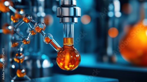 Advanced chemical engineering process with nitrogen gas reaction, dynamic molecular transformation, cyber-scientific visualization