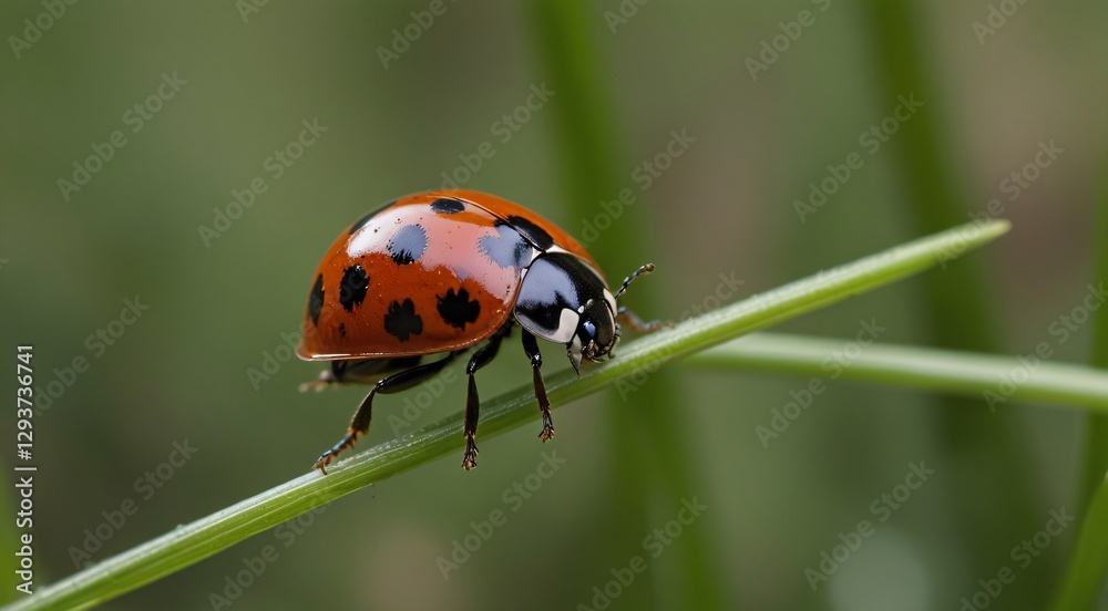 A Ladybug / Ladybird clinging to some grass. A Ladybug / Ladybird clinging to some grass.