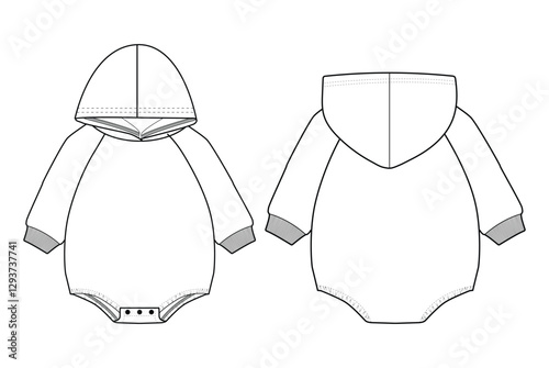 Kids Baby Hoodie Template Vectors design