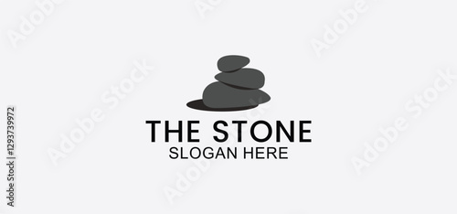 natural stone vector logo, smooth stone logo template designed for spa, fitness, beauty salon and meditation symbol design with modern minimalist, elegant and clean style