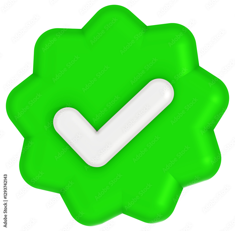 Green Check Mark Seal Signifying Approval and Success