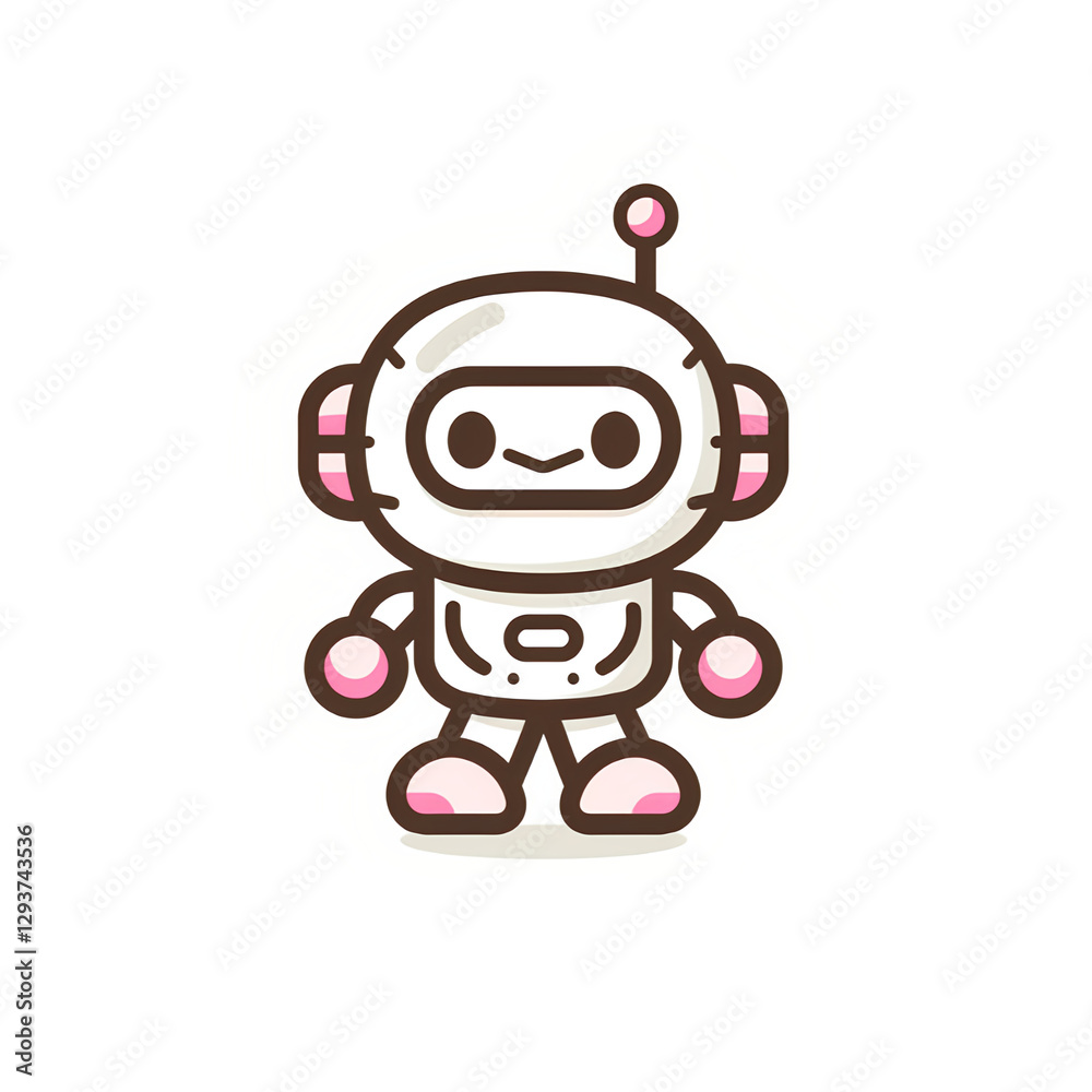 Cute robot character logo, minimalist style, futuristic aesthetic, approachable friendly face, clean elegant design, simple. Cute robot character logo, minimalist style, futuristic aesthetic, approachable friendly face, clean elegant design, simple.