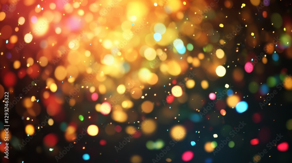 Naklejka premium Vibrant lights illuminate a dark backdrop, creating a striking contrast that enhances the visual impact and captivates the viewer's attention.