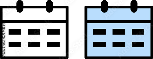 Calendar icon – filled and outline. Date, planner, schedule
