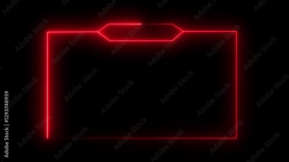 glowing neon text frame animation box frame neon frame overlay animation video 4k.