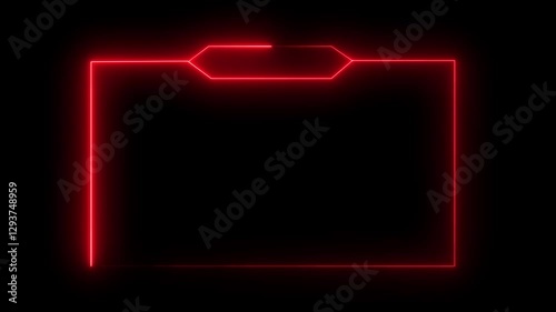 glowing neon text frame animation box frame neon frame overlay animation video 4k.