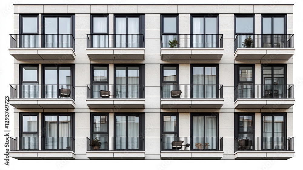 Fototapeta premium Modern Apartment Building Facade (4)