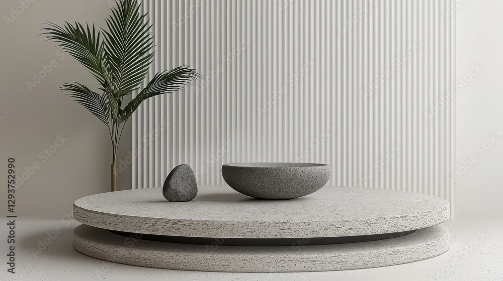 Minimalist Display Pod - Beige, Round Minimalist Display Pod - Beige, Round