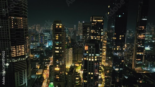 Wallpaper Mural Aerial view of Mumbai city at night. Mumbai's iconic financial district with this stunning cityscape view. Shot of Mumbai Skyline, high-rise buildings at South Mumbai, Maharashtra India. Torontodigital.ca