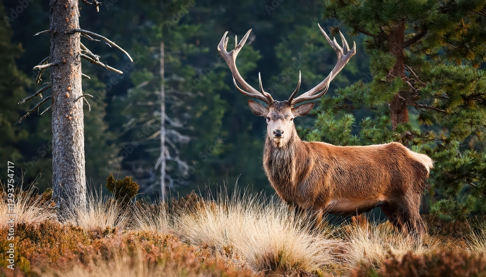 Majestic Brown Deer Amidst Forest Wilderness A Captivating Portrait of Natures Tranquil Majesty, Basking in the Dappled Sunlight of an Enchanting Wilderness Landscape. Majestic Brown Deer Amidst Forest Wilderness A Captivating Portrait of Natures Tranquil Majesty, Basking in the Dappled Sunlight of an Enchanting Wilderness Landscape.