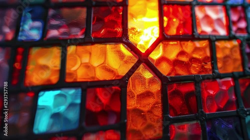 Wallpaper Mural Stained glass window with cross Torontodigital.ca