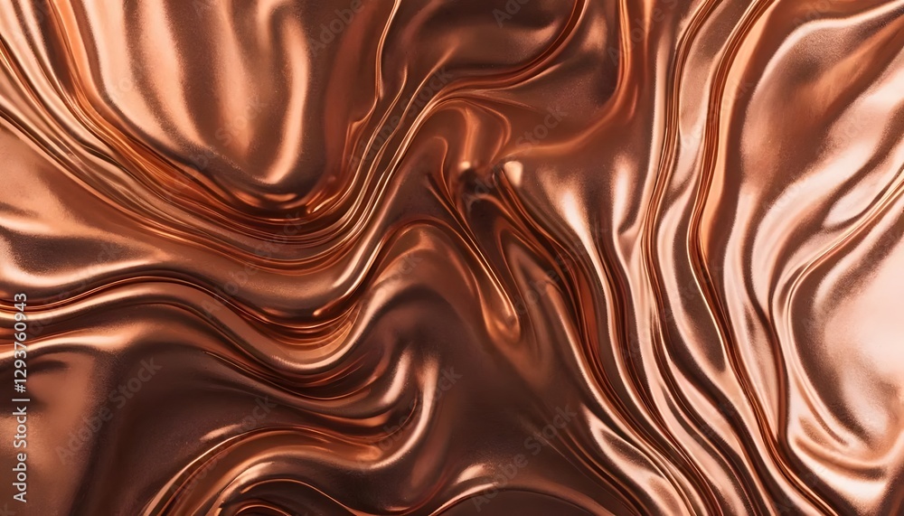 Elegant flowing abstract waves in polished copper metallic texture, glossy luxurious appearance. backgrounds, design elements of artistic creativity Elegant flowing abstract waves in polished copper metallic texture, glossy luxurious appearance. backgrounds, design elements of artistic creativity