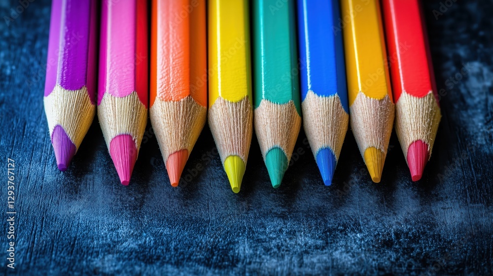 Neatly arranged in a gradient of colors, the pencils invite inspiration, their sharpened tips poised for the next masterpiece. Neatly arranged in a gradient of colors, the pencils invite inspiration, their sharpened tips poised for the next masterpiece.