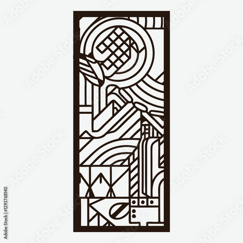 Mandala Wall Panel Laser Cut Design Wall art Wall Decoration Vector