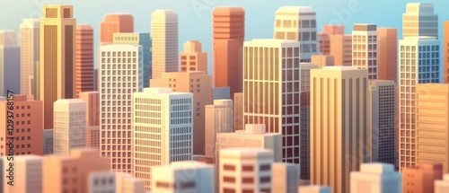 Vibrant Urban Scene Capturing Eco-Friendly Architectural Elements in a Modern Cityscape