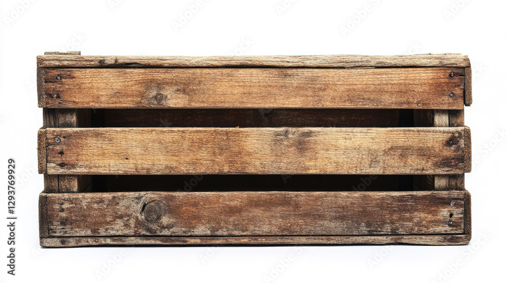 Old weathered wooden crate box, isolated on a white background Old weathered wooden crate box, isolated on a white background
