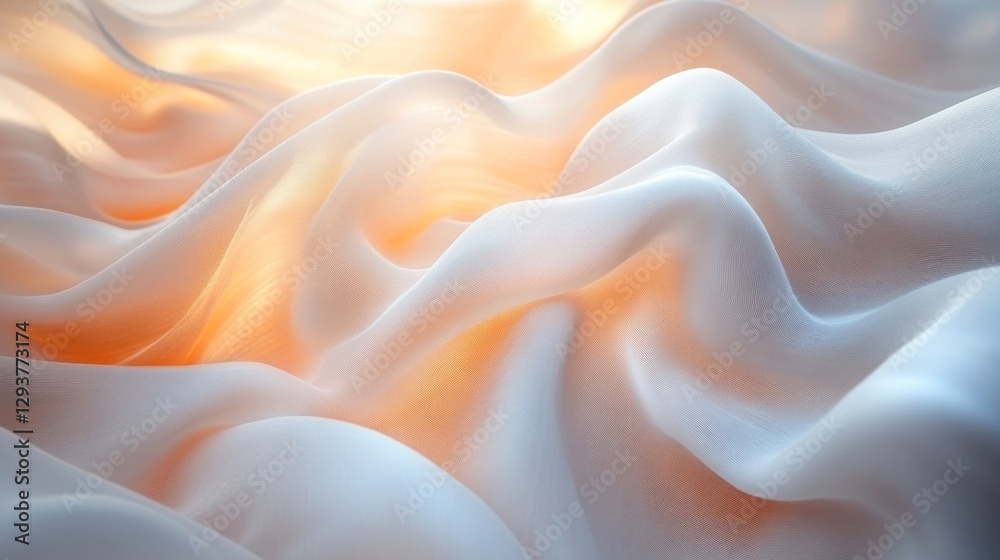 Obraz premium Soft, flowing fabric draped in warm light
