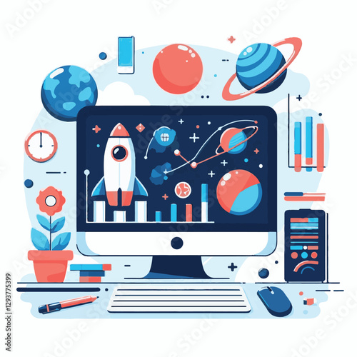 computer, digital, business, technology, communication, laptop, tech, work, office, web, internet, design, employee, vector, information, monitor, pc, modern, device, person, electronic, desktop, scre
