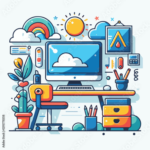 computer, digital, business, technology, communication, laptop, tech, work, office, web, internet, design, employee, vector, information, monitor, pc, modern, device, person, electronic, desktop, scre
