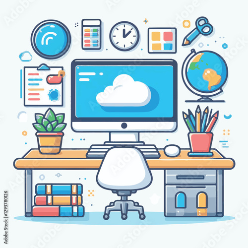 computer, digital, business, technology, communication, laptop, tech, work, office, web, internet, design, employee, vector, information, monitor, pc, modern, device, person, electronic, desktop, scre