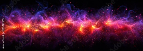Nebula cloudscape with vibrant purple and red colors creating intricate patterns