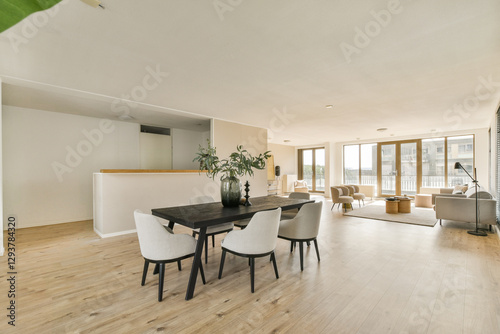 Wallpaper Mural Bright and spacious modern living room featuring minimalist furniture and large windows, creating an airy atmosphere perfect for relaxation. Torontodigital.ca