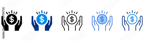 Charity icon set multiple style collection