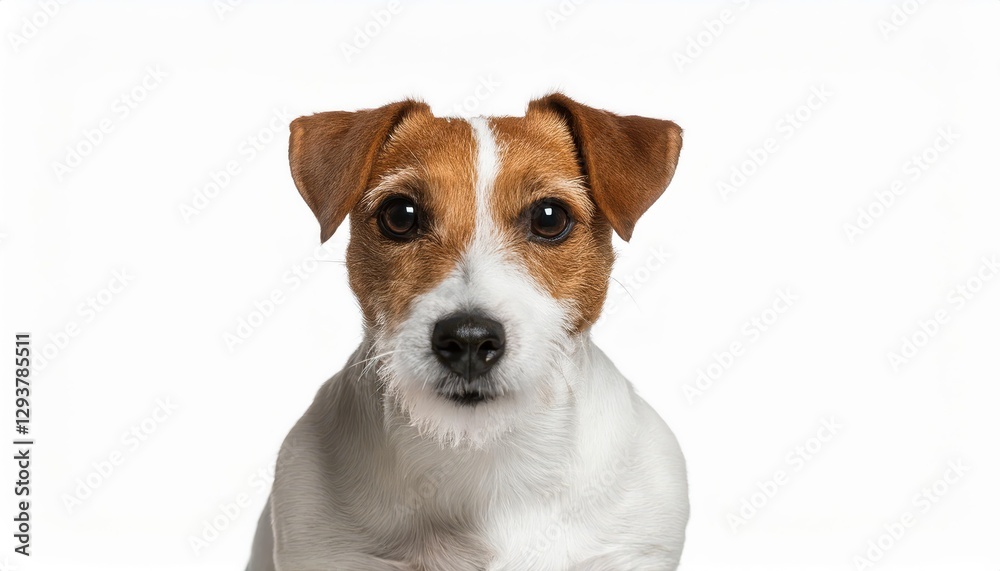 Vigilant Jack Russell Terrier in Focus A Portrait of Loyalty and Energetic Determination, Set Against a Soft Blurred Background. Vigilant Jack Russell Terrier in Focus A Portrait of Loyalty and Energetic Determination, Set Against a Soft Blurred Background.