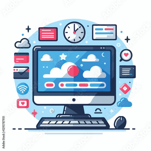 computer, digital, business, technology, communication, laptop, tech, work, office, web, internet, design, employee, vector, information, monitor, pc, modern, device, person, electronic, desktop, scre