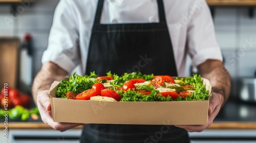 Wallpaper Mural Busy professional unpacking a meal kit delivery box after a long workday highlighting the convenience and time saving solutions of prepared meal kits for a healthy home cooked dinner Torontodigital.ca