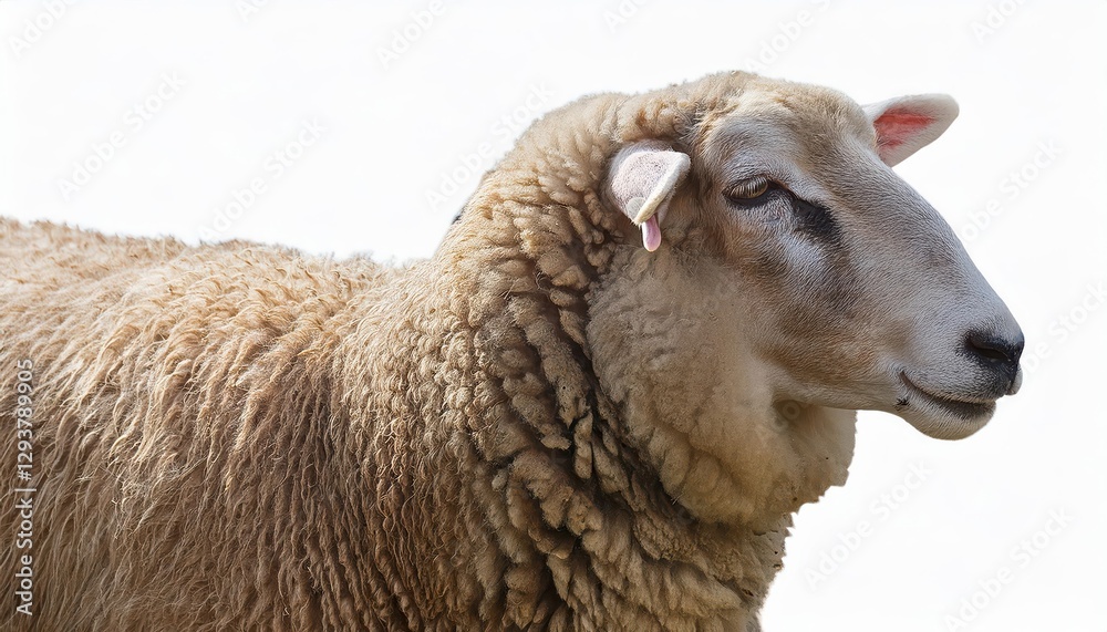 Striking Portrait of a Woolly Ewe Amidst an Idyllic Highland Landscape, Captured in Crisp Winter Light on at Striking Portrait of a Woolly Ewe Amidst an Idyllic Highland Landscape, Captured in Crisp Winter Light on at