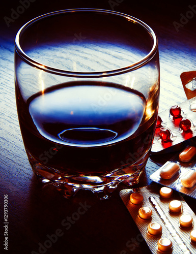 Pills and Whiskey closeup