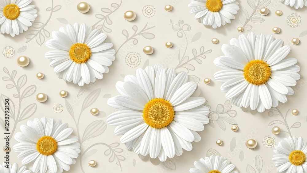 Obraz premium seamless pattern with camomiles