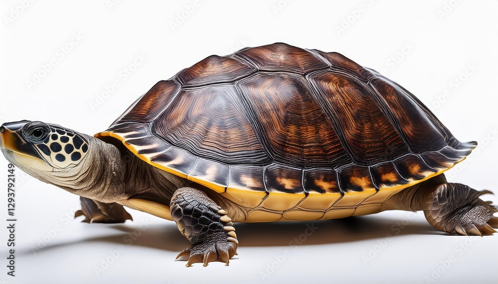 Turtle Reptile Amidst Lush Greenery and Tranquil Pond, Capturing serene Moment of Natures Beauty at Dusk. Turtle Reptile Amidst Lush Greenery and Tranquil Pond, Capturing serene Moment of Natures Beauty at Dusk.