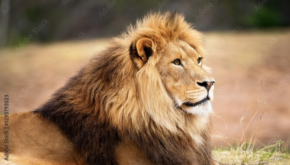 Vivid Sunset Savannah Moment Majestic Lion in Golden Light, Striking a Powerful Pose Amidst the African Grasslands, Capturing the Energy and Beauty of Natures Raw Power. Vivid Sunset Savannah Moment Majestic Lion in Golden Light, Striking a Powerful Pose Amidst the African Grasslands, Capturing the Energy and Beauty of Natures Raw Power.