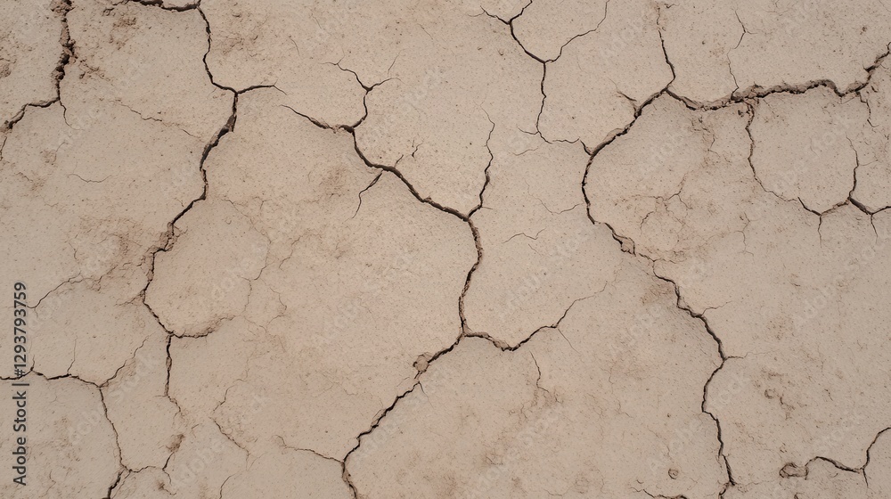 Fototapeta premium A close-up of cracked and dry earth during an extreme drought