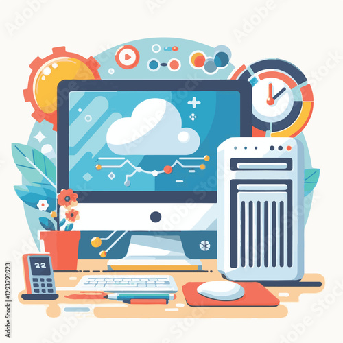 computer, digital, business, technology, communication, laptop, tech, work, office, web, internet, design, employee, vector, information, monitor, pc, modern, device, person, electronic, desktop, scre